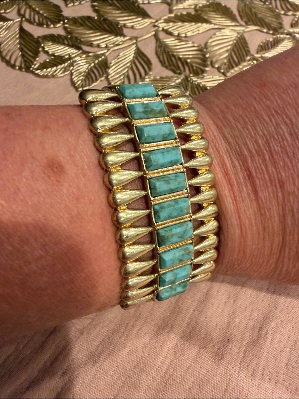 Lucky Brand Gold-Tone Bracelet with Turquoise Stones